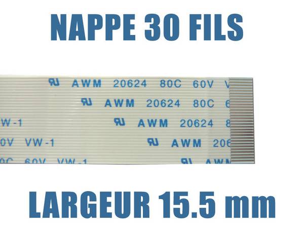 Nappe Ruban ZIF FPC - 30 PINS - PAS 0.5MM - LONGUEUR 150mm  Ruban