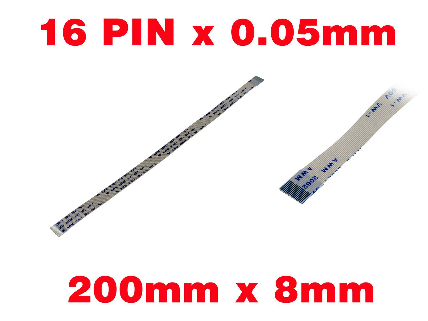 Nappe Ruban ZIF FPC 16 PINS Pas 0.5MM Longueur 200mm Largeur 8mm.-0