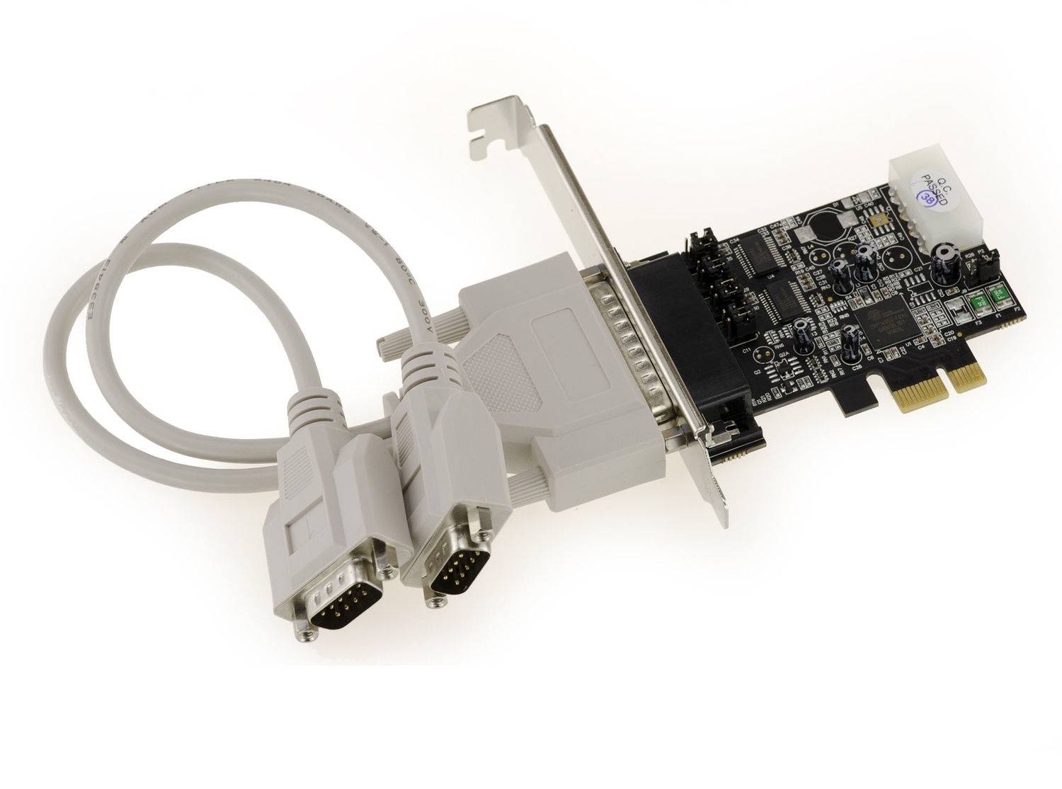 Carte Controleur PCIe Série RS232 POS - 2 Ports COM UART DB9 - Chipset OXFORD OXPCIe952 - ALIMENTATION RS232 EN 5V / 12-0