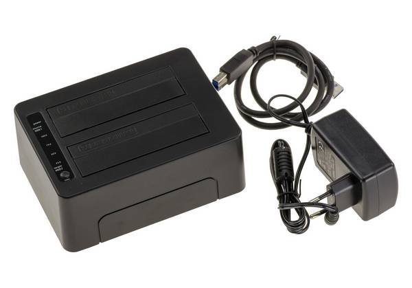 Docking Station. Dock pour 2 DISQUES SATA 2.5 ou 3.5 Liaison USB3 avec FONCTION CLONAGE. USB 3.0 5G, Alimentation 3A.