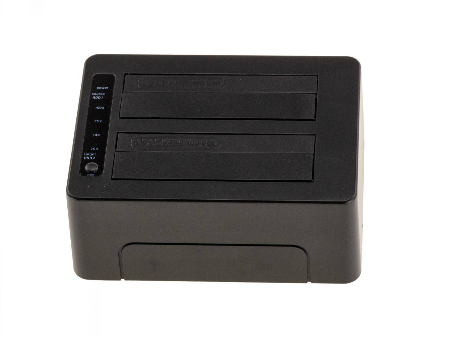 Docking Station. Dock pour 2 DISQUES SATA 2.5 ou 3.5 Liaison USB3 avec FONCTION CLONAGE. USB 3.0 5G, Alimentation 3A.-3