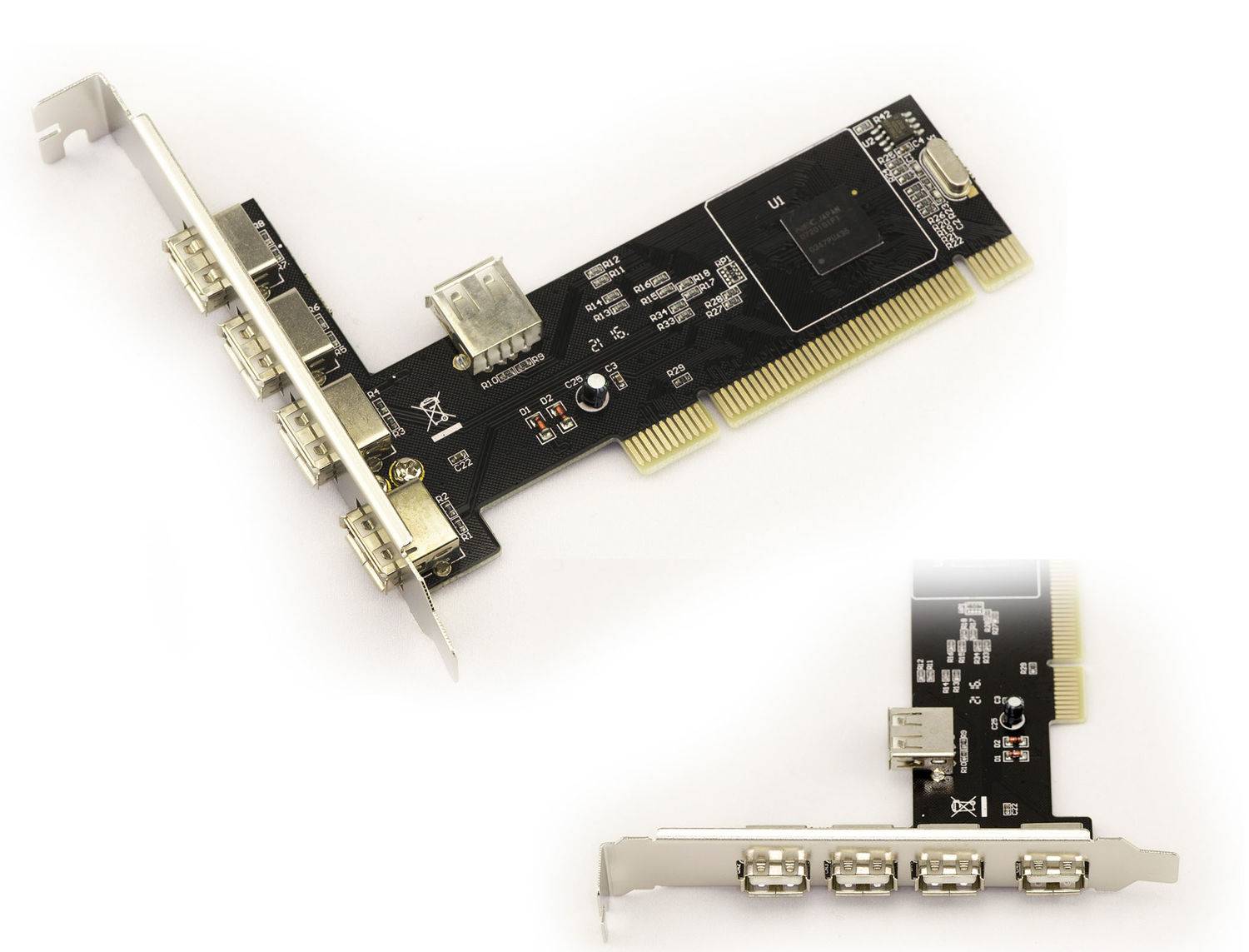Carte PCI 5 ports USB 2,0 - AVEC CHIPSET NEC D720101GJ (JAPON)-0