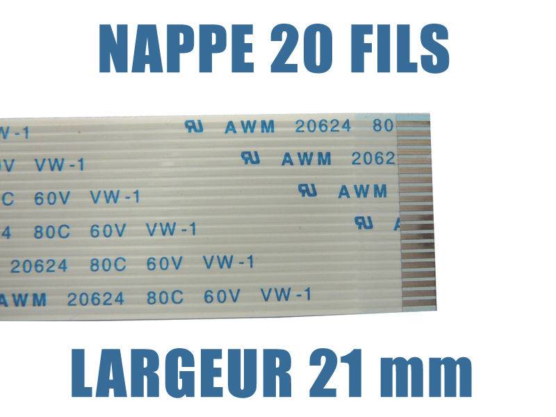 Nappe Ruban ZIF FPC - 20 PINS - PAS 1MM - LONGUEUR 200mm Ruban-0