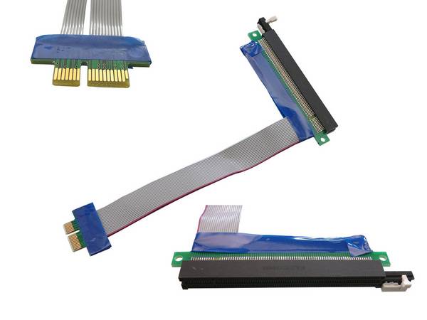 Riser PCI Express 1 port PCIe 1x 16x - SOUPLE Pour monter une carte 16x sur un port 1x Pour monter une carte 16x sur un