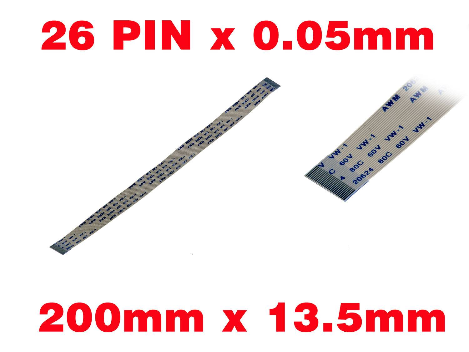 Nappe Ruban ZIF FPC 26 PINS Pas 0.5MM Longueur 200mm Largeur 13.5mm.-0