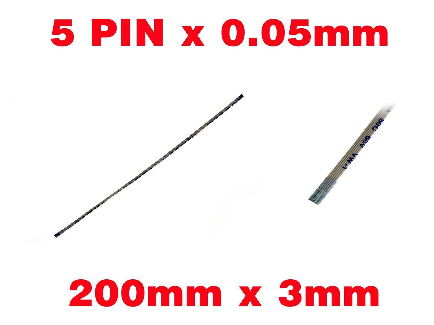 Nappe Ruban ZIF FPC 5 PINS Pas 0.5MM Longueur 200mm Largeur 3mm.-0