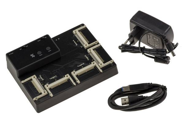 DOCKING STATION. Dock pour 5 cartes COMPACT FLASH Liaison USB3.0 AVEC FONCTION CLONAGE. Alimentation. USB 3 5G