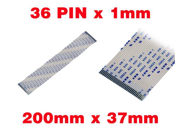 Nappe Ruban ZIF FPC 36 PINS Pas 1MM Longueur 200mm Largeur 37mm.