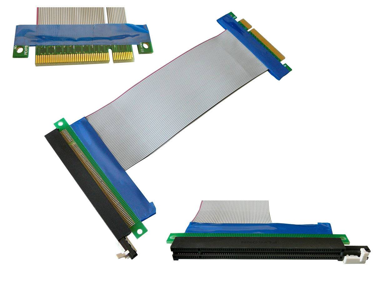 Riser PCI Express 1 port PCIe 8x 16x - SOUPLE Pour monter une carte 16x sur un port 8x Pour monter une carte 16x sur un-0