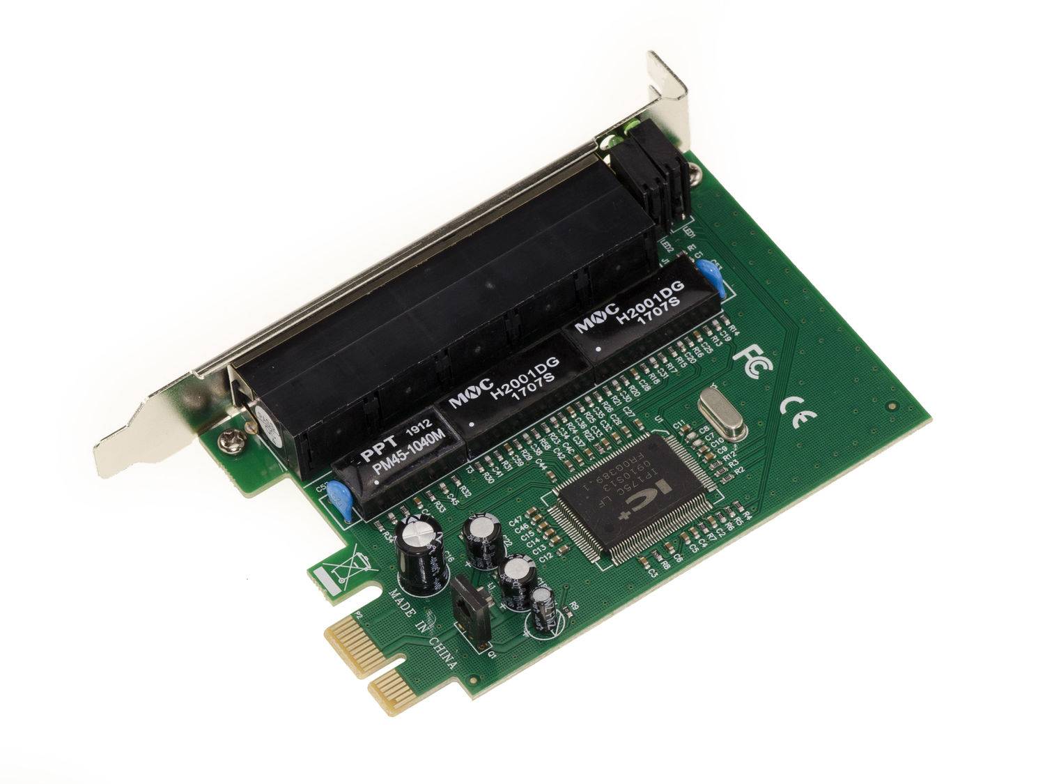 Carte PCIe SWITCH ETHERNET avec chipset IC Plus IP175 - 5 Ports-1