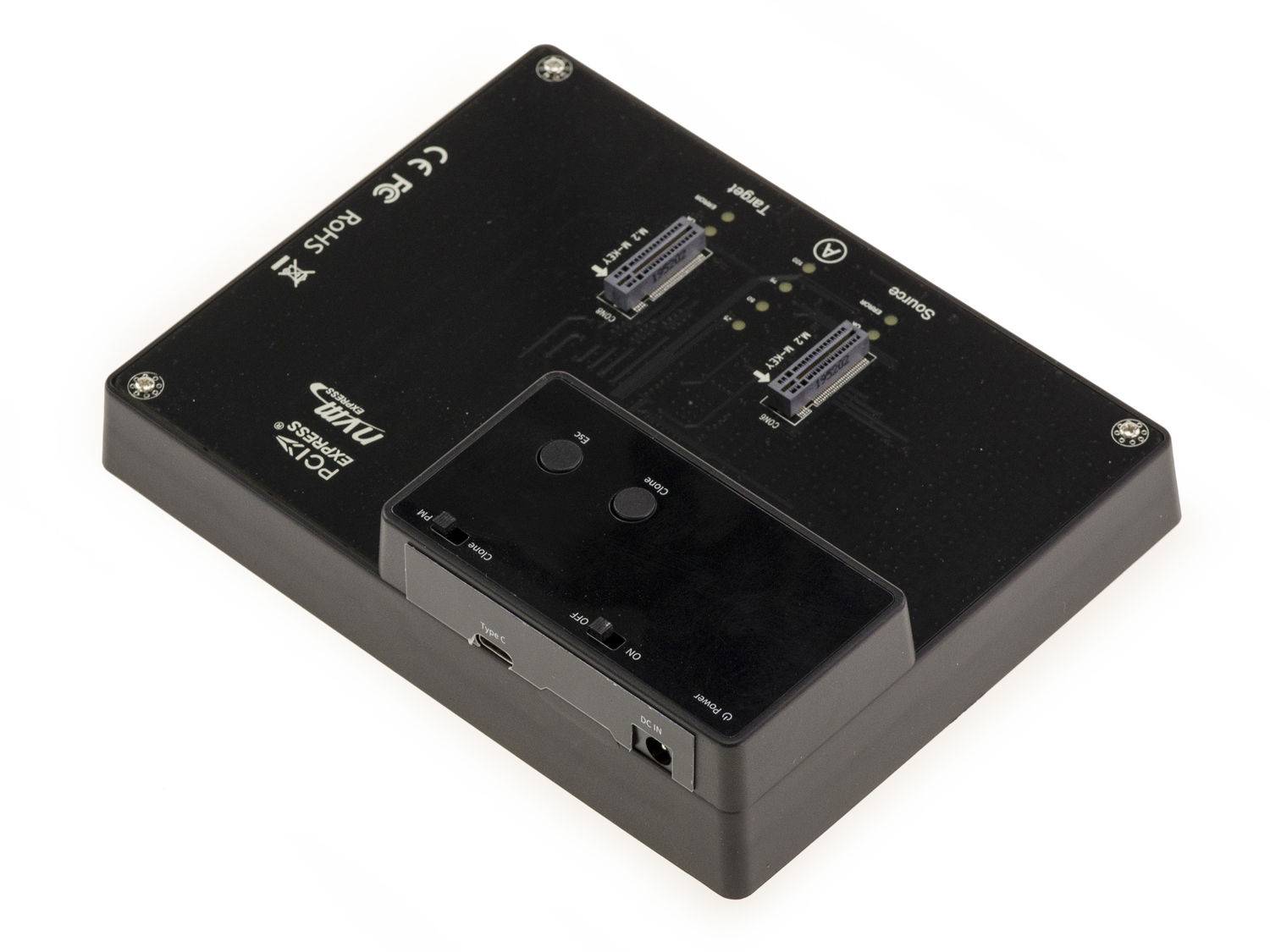 DOCKING STATION. Dock pour 2 SSD M2 NGFF NVMe PCIe Liaison USB3.2 Gen2 10GB AVEC FONCTION CLONAGE. Alimentation-2