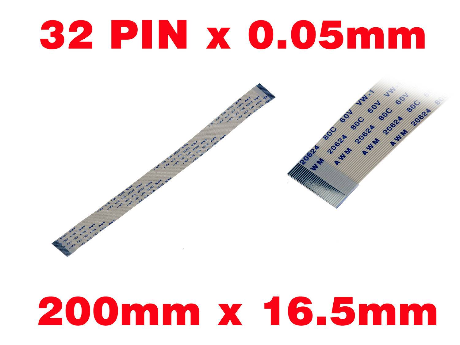 Nappe Ruban ZIF FPC 32 PINS Pas 0.5MM Longueur 200mm Largeur 16.5mm.-0