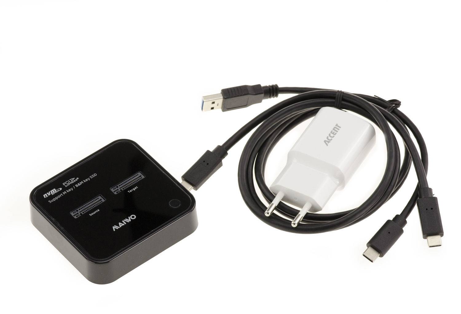DOCKING STATION. Dock pour 2 SSD M2 NGFF NVMe PCIe Liaison USB3.2 Gen2 10GB AVEC FONCTION CLONAGE-0