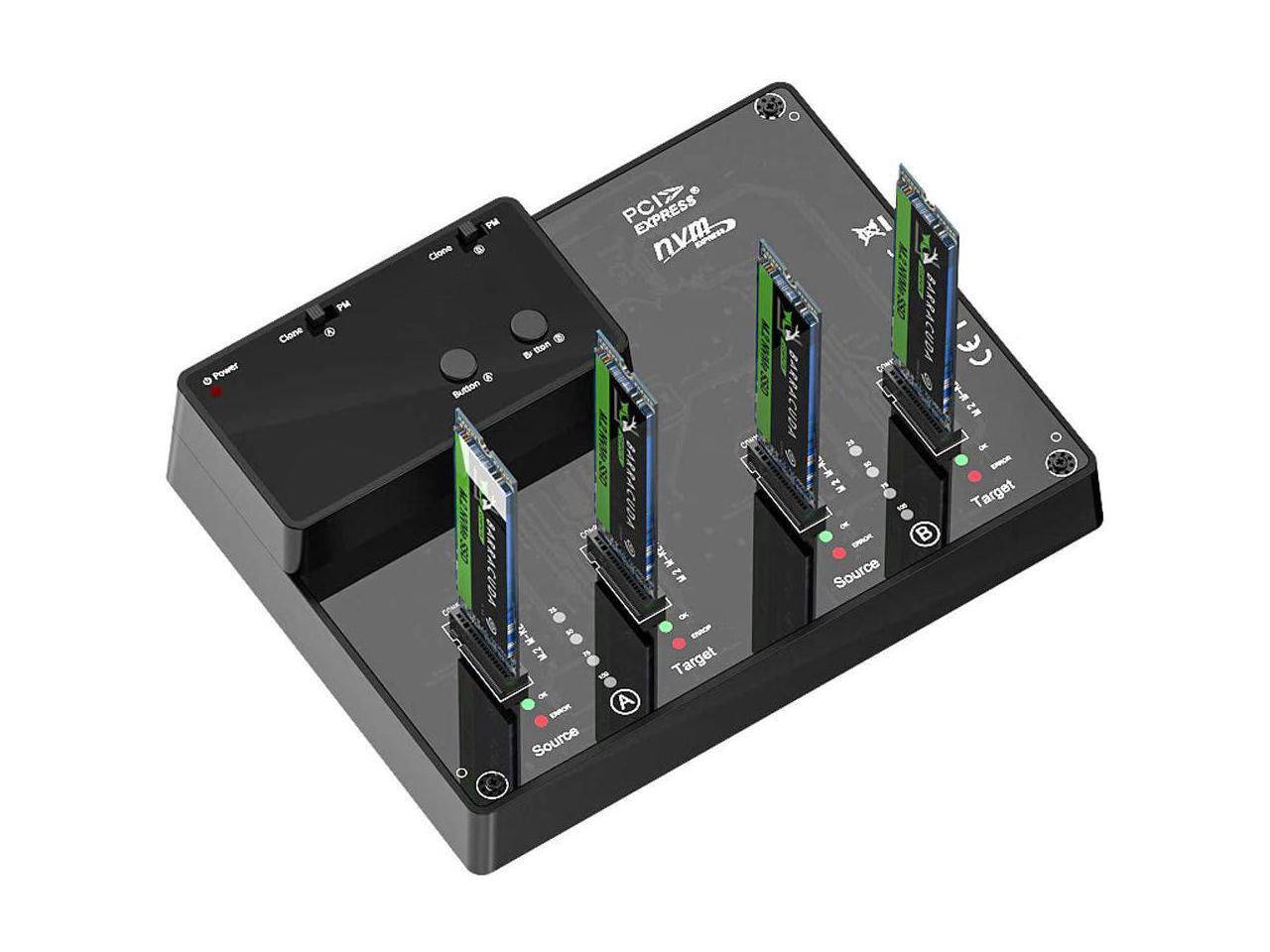 DOCKING STATION. Dock pour 4 SSD M2 NGFF NVMe PCIe Liaison USB3.2 Gen2 10GB AVEC FONCTION CLONAGE. Alimentation-3