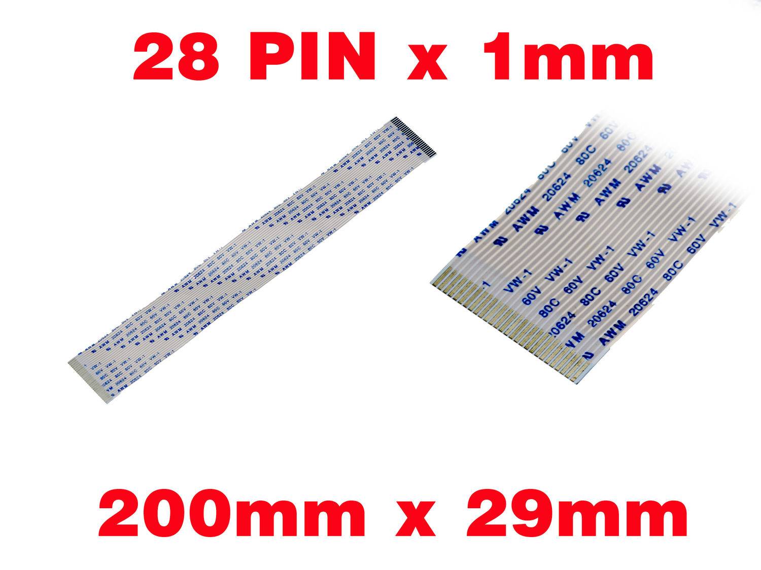 Nappe Ruban ZIF FPC 28 PINS Pas 1MM Longueur 200mm Largeur 29mm.-0