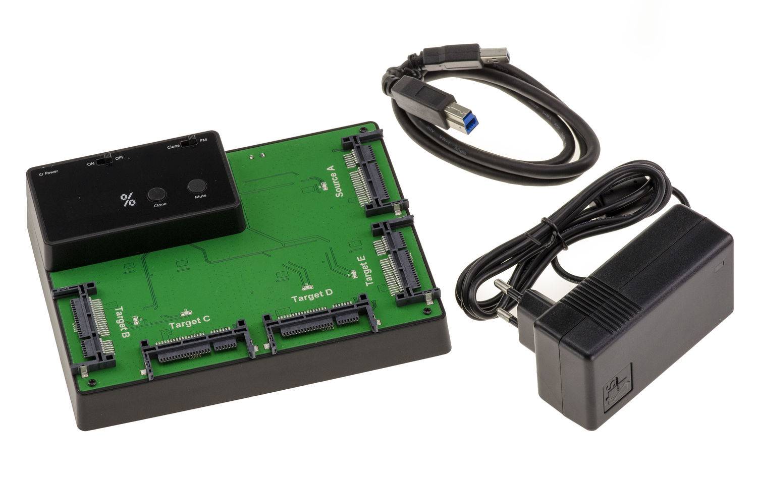 DOCKING STATION. Dock pour 5 cartes CFAST Liaison USB3.0 AVEC FONCTION CLONAGE. Alimentation. USB 3 5G-0