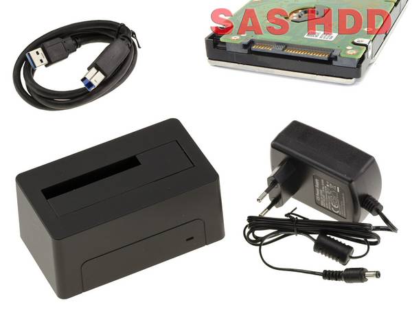 Docking Station pour disque SAS Liaison USB3.0 5G Alimentation 12V 2A Support 18TB - USB Serial Attached SCSI SAS HDD D