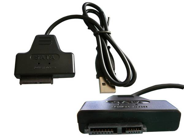 Convertisseur mini SATA (= SlimSATA) vers USB 2.0 - CORDON Auto Alimenté Auto Alimenté