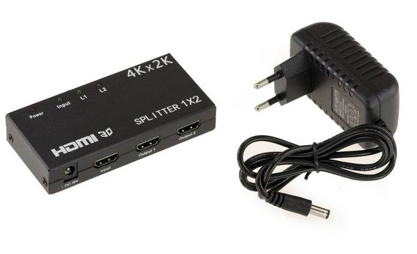 SPLITTER HDMI 1.4B 2 PORTS - RESOLUTION 4K 2160x3840 / COMPATIBLE 3D