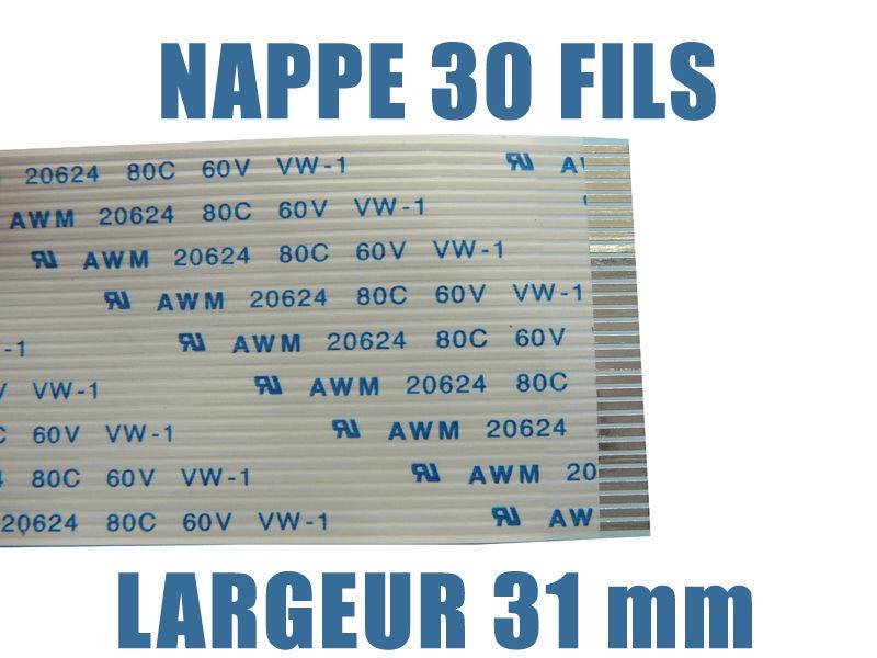 Nappe Ruban ZIF FPC - 30 PINS - PAS 1MM - LONGUEUR 100mm Ruban-0