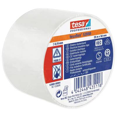 Ruban isolant tesa tesa® Professional Tesa 53988-00064-00 blanc (L x l) 25 m x 50 mm 1 pc(s)
