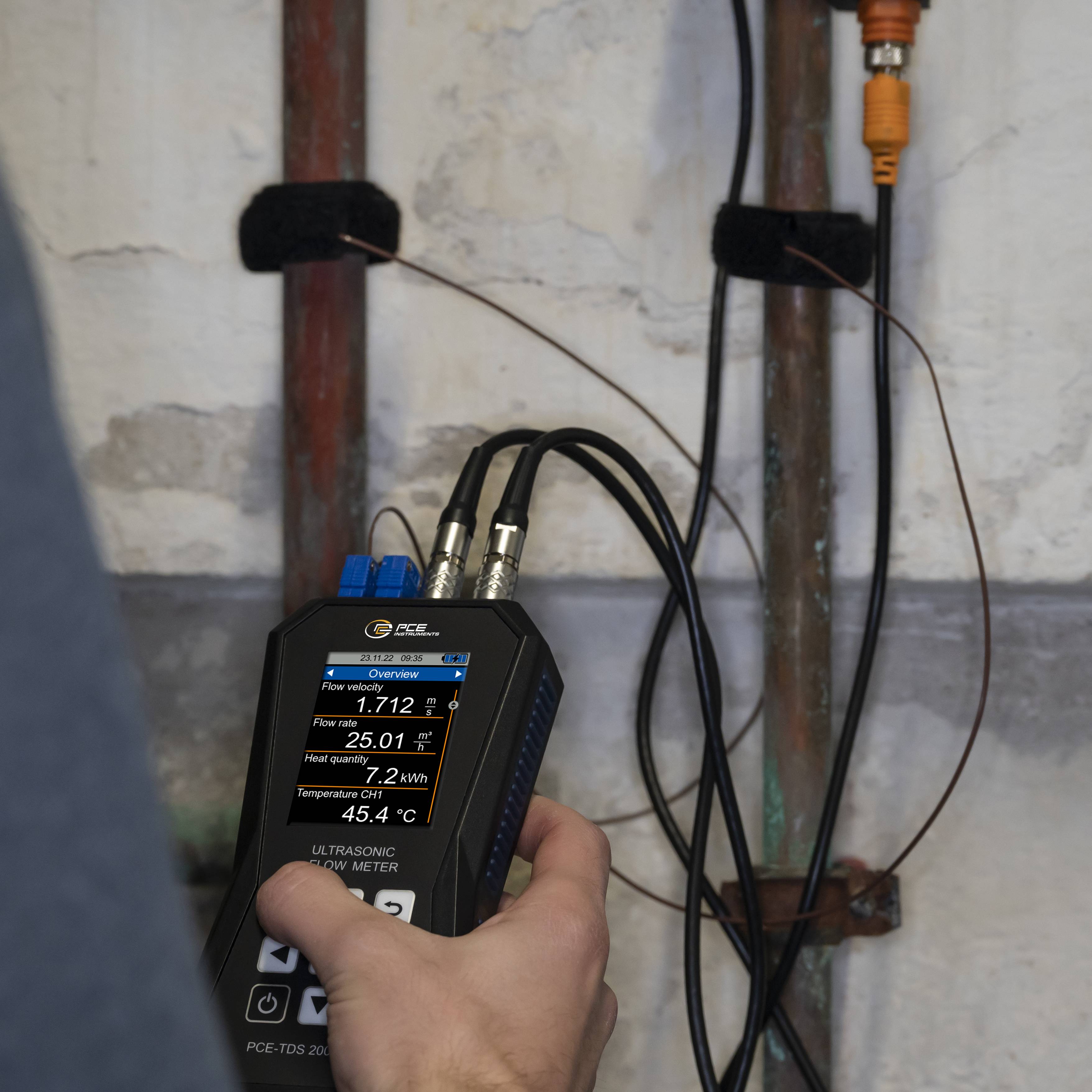 PCE Instruments Capteur à ultrasons PCE-TDS 200 MR Tension de fonctionnement (gamme): 5 V Plage de mesure: 0 - 32 m/s 1 -5
