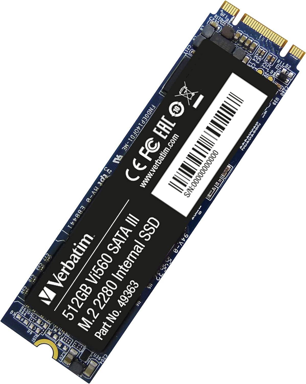 Verbatim Vi560 512 GB SSD interne SATA M.2 2280 M.2 SATA 6 Gb/s au détail 49363-2