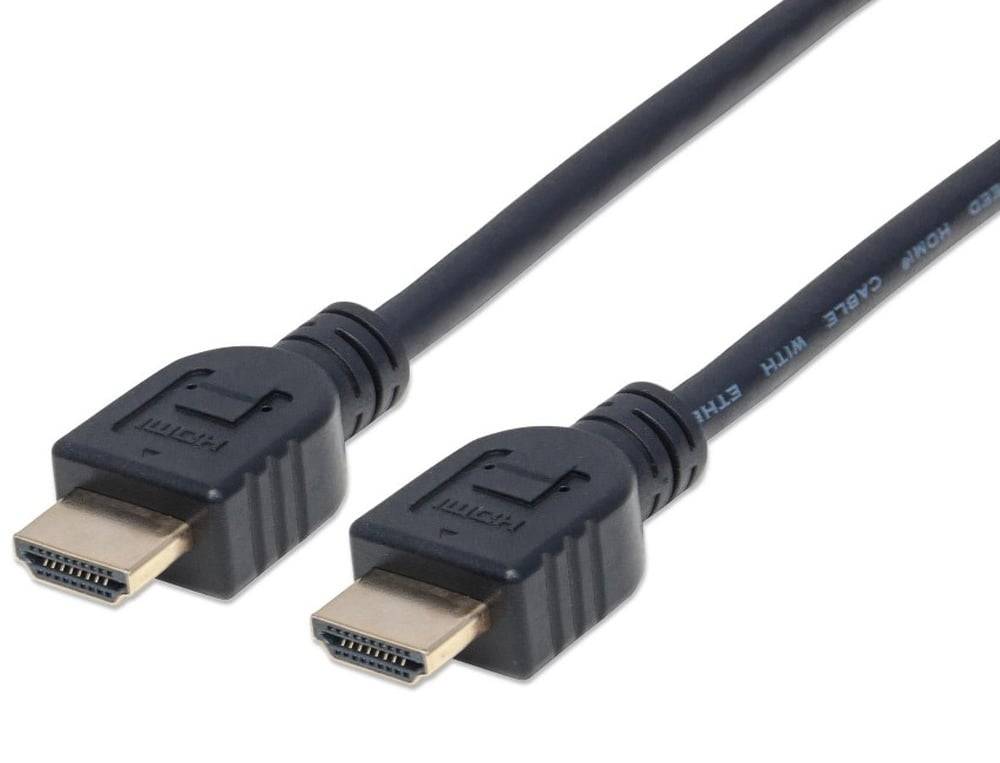 Câble de raccordement Manhattan HDMI Fiche mâle HDMI-A, Fiche mâle HDMI-A 2.00 m noir 353939 4K UHD, certifié UL Câble H-3