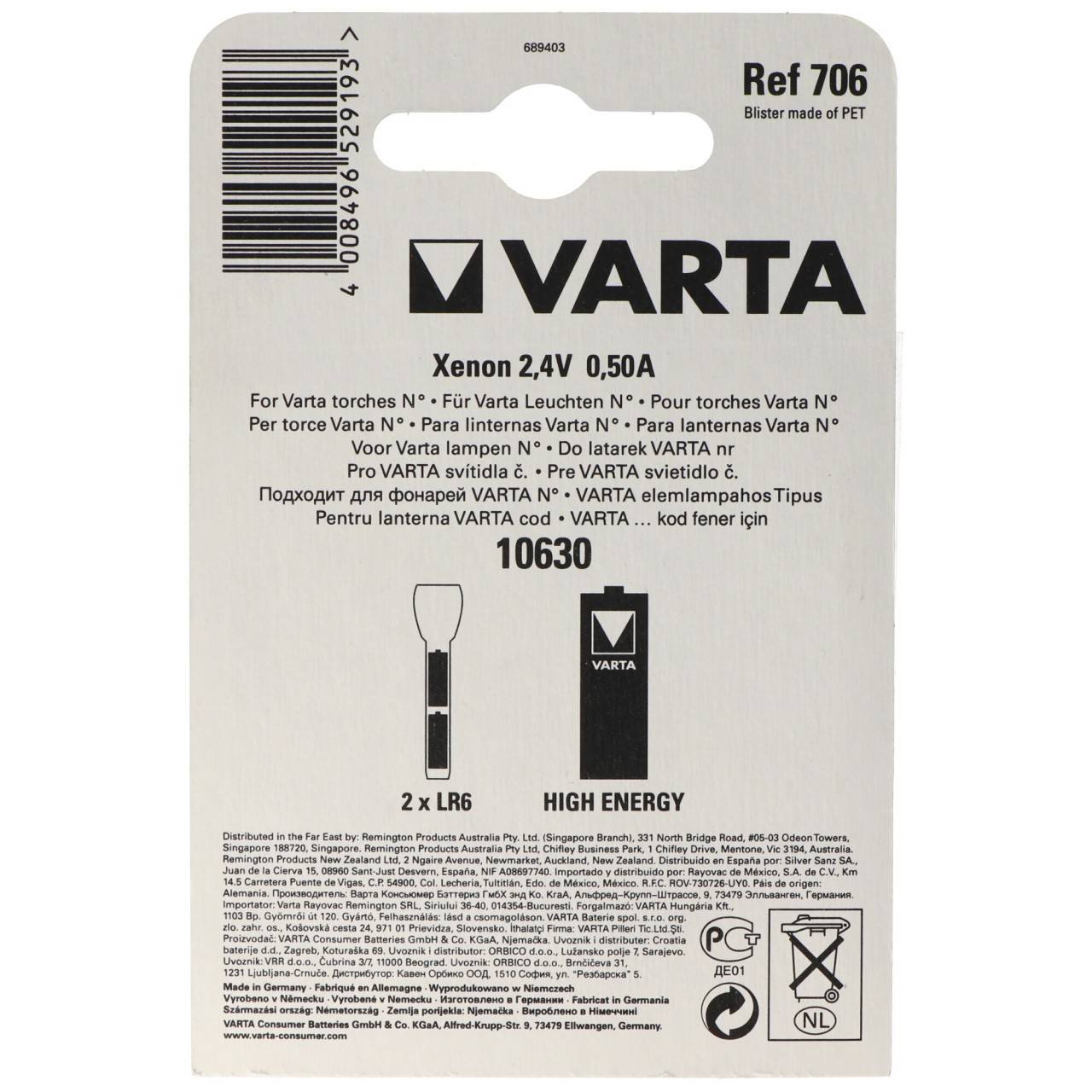 Varta ampoule de rechange 706, Varta 00706000402-2