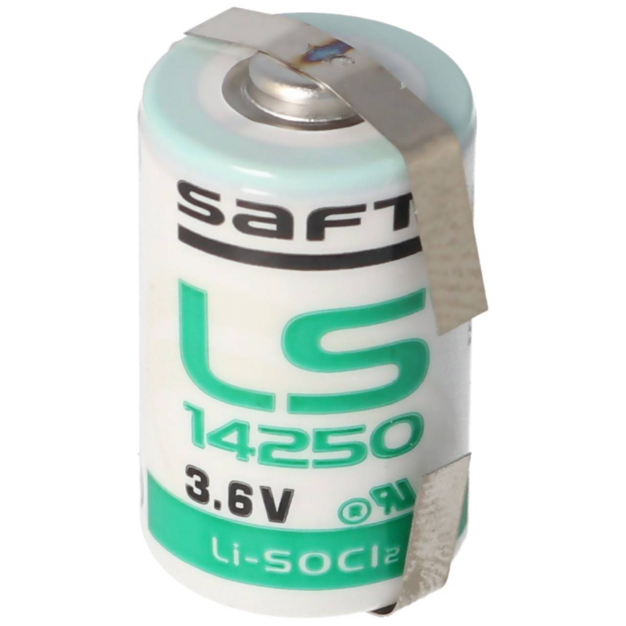 SAFT LS14250CNR Batterie au lithium, Taille 1/2 AA, drapeaux à souder en forme de U-0
