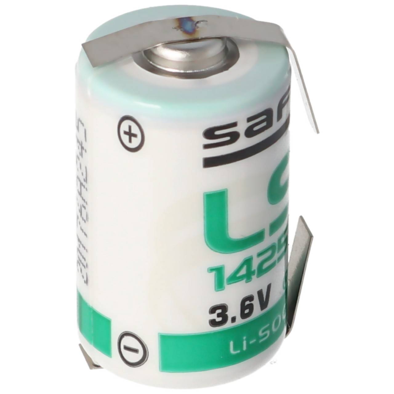 SAFT LS14250CNR Batterie au lithium, Taille 1/2 AA, drapeaux à souder en forme de U-2