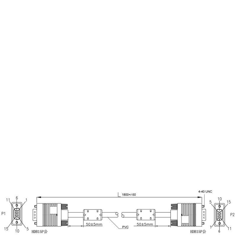 Câble de moniteur d'ordinateur Câble de moniteur SVGA Full HD-2