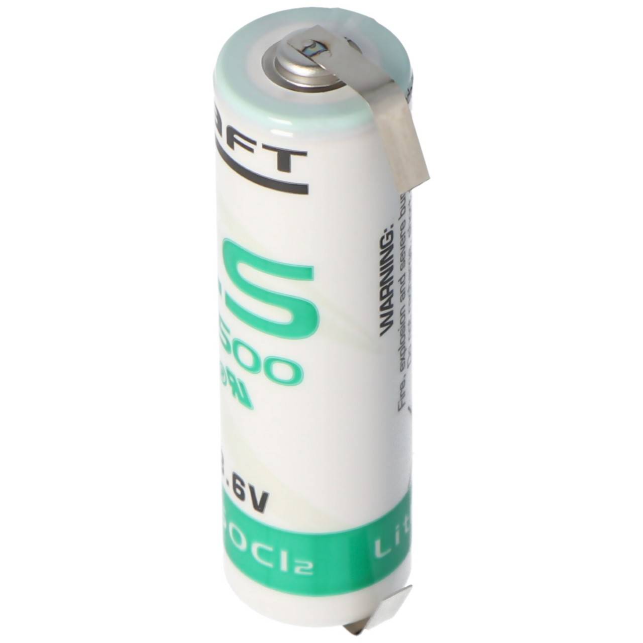 SAFT LS14500CNR Batterie au lithium avec étiquettes à souder en forme de U-0