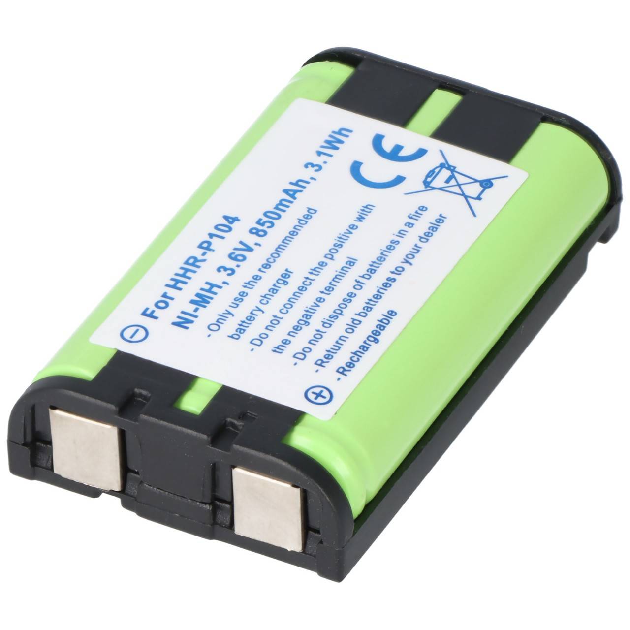 Batterie compatible pour Panasonic KX-TG2302B, KX-TG2312, HHR-P104-0