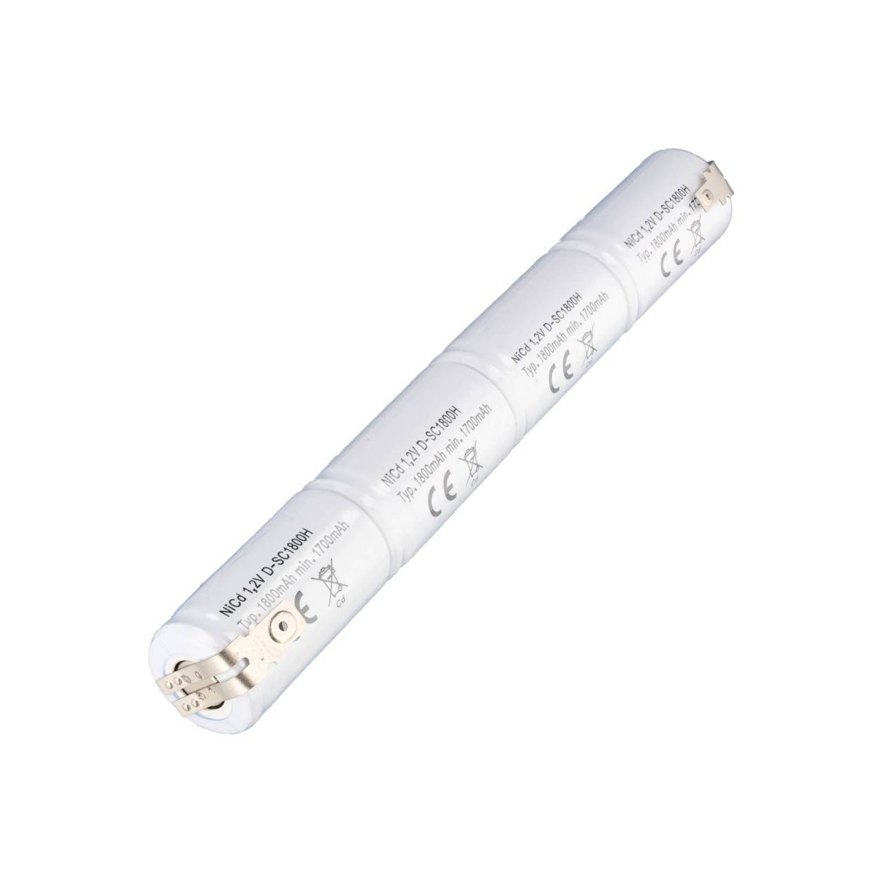 Batterie lumière de secours NiCd 4.8V 1800mAh L1x4 Sub-C avec connecteur Faston remplace la batterie 4.8V-0