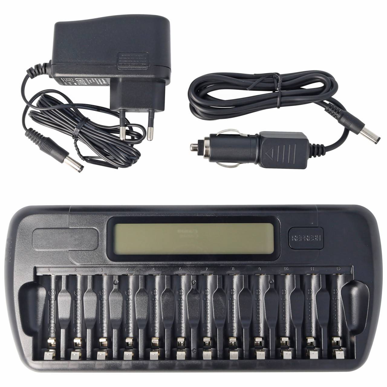 everActive NC-1200 Chargeur NIMH contrôlé par microprocesseur avec écran LCD pour 1 à 12 piles AA / AAA-0