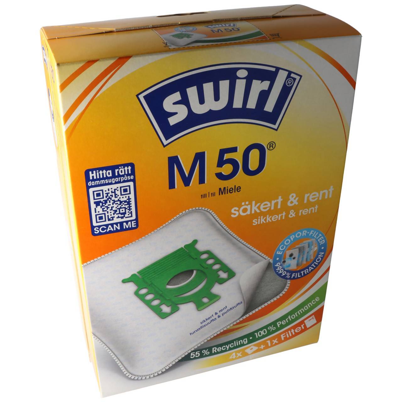 Sac aspirateur Swirl M50 (M51 / M53) MicroPor Plus pour aspirateurs Miele-0