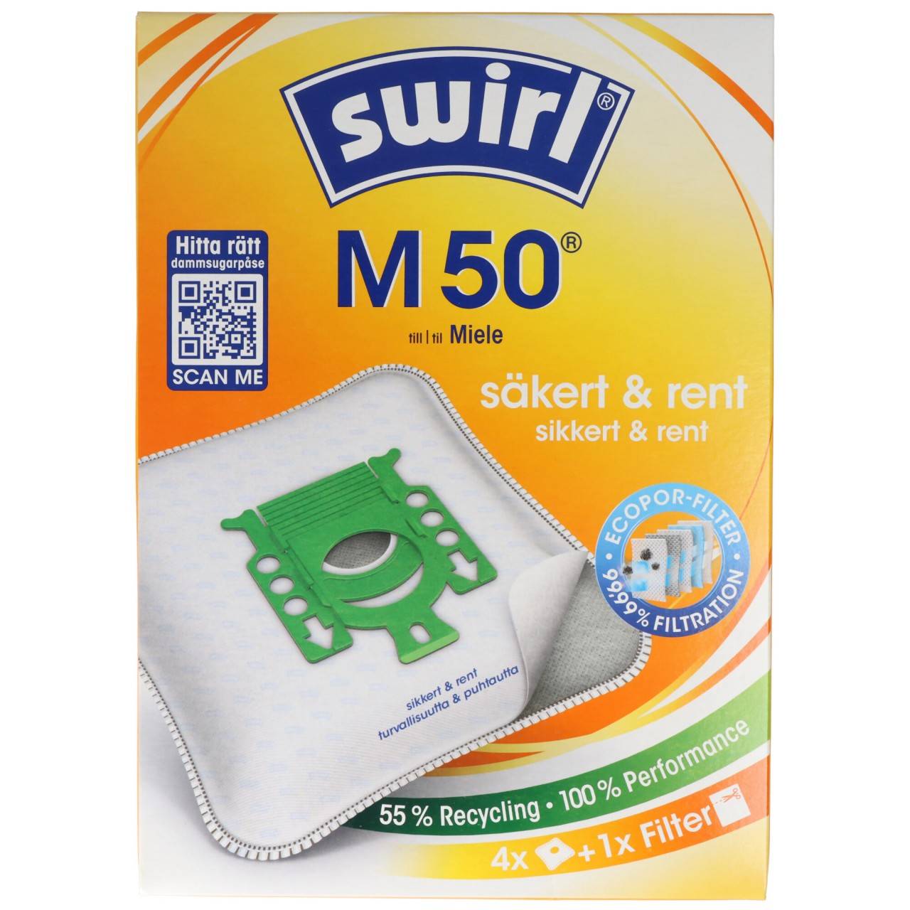 Sac aspirateur Swirl M50 (M51 / M53) MicroPor Plus pour aspirateurs Miele-1