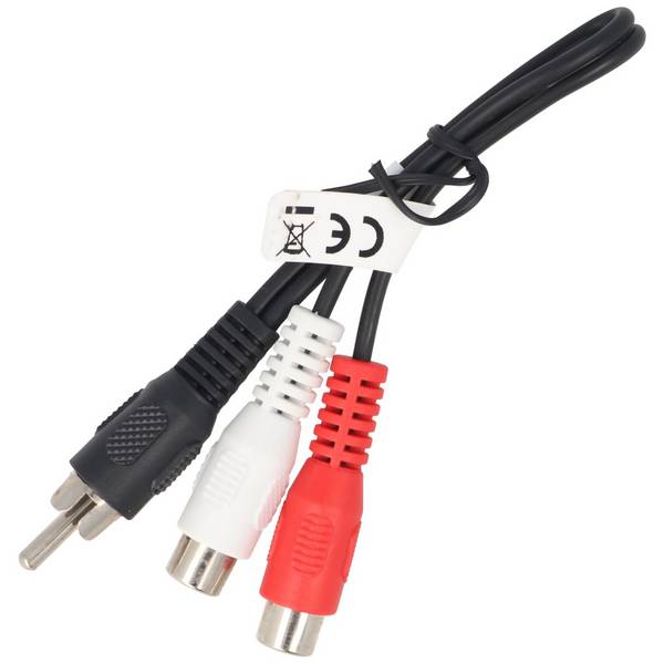 Câble audio-vidéo 0,2 m 1 x prise RCA> 2 x connecteur RCA