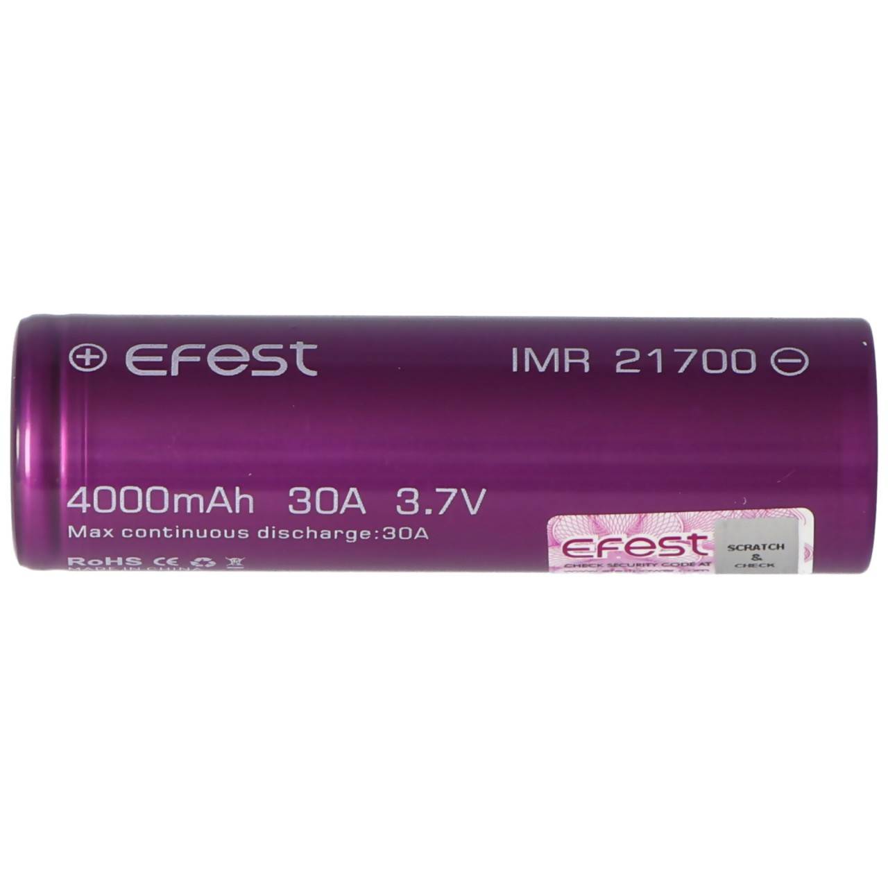 Efest IMR21700 - 4000mAh, batterie Li-ion, 3,6V - 3,7V 30A-4