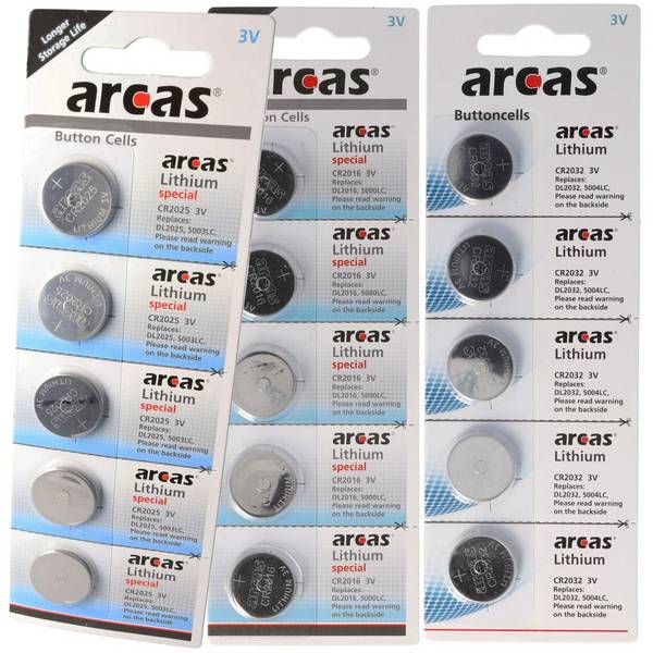 Pile bouton pack 2 + 1 gratuit, 5x CR2025, 5x CR2032, 5x CR2016