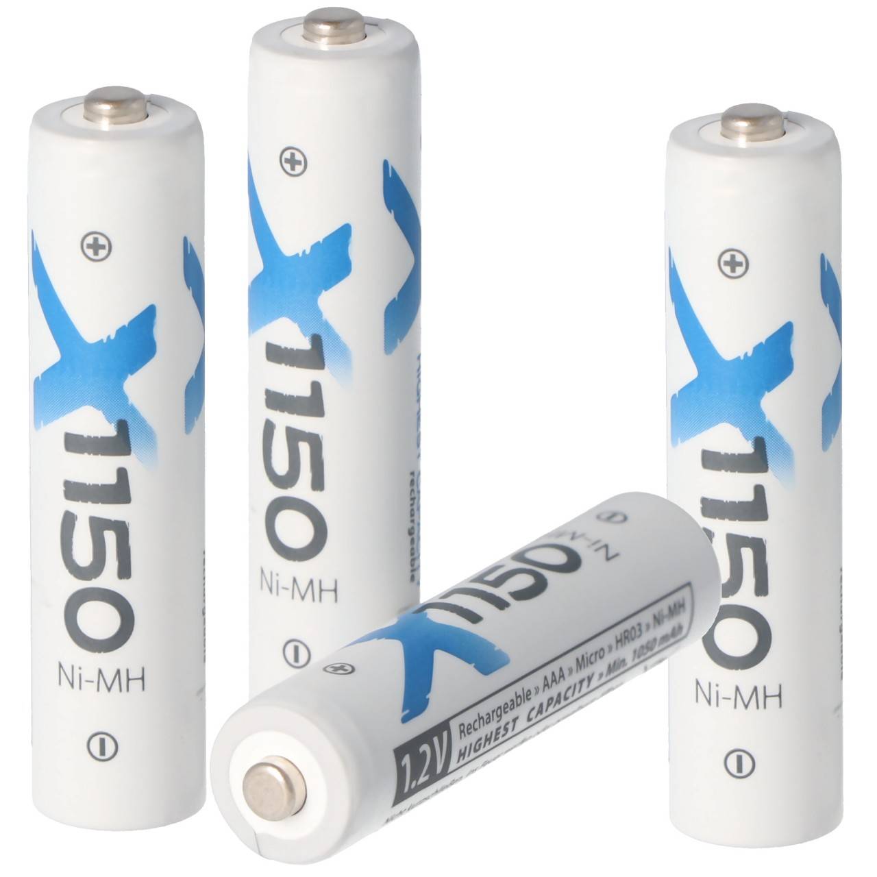 XC 1150mAh Micro AAA rechargeable Ni-MH 1,2 volt 4 pack incl-0