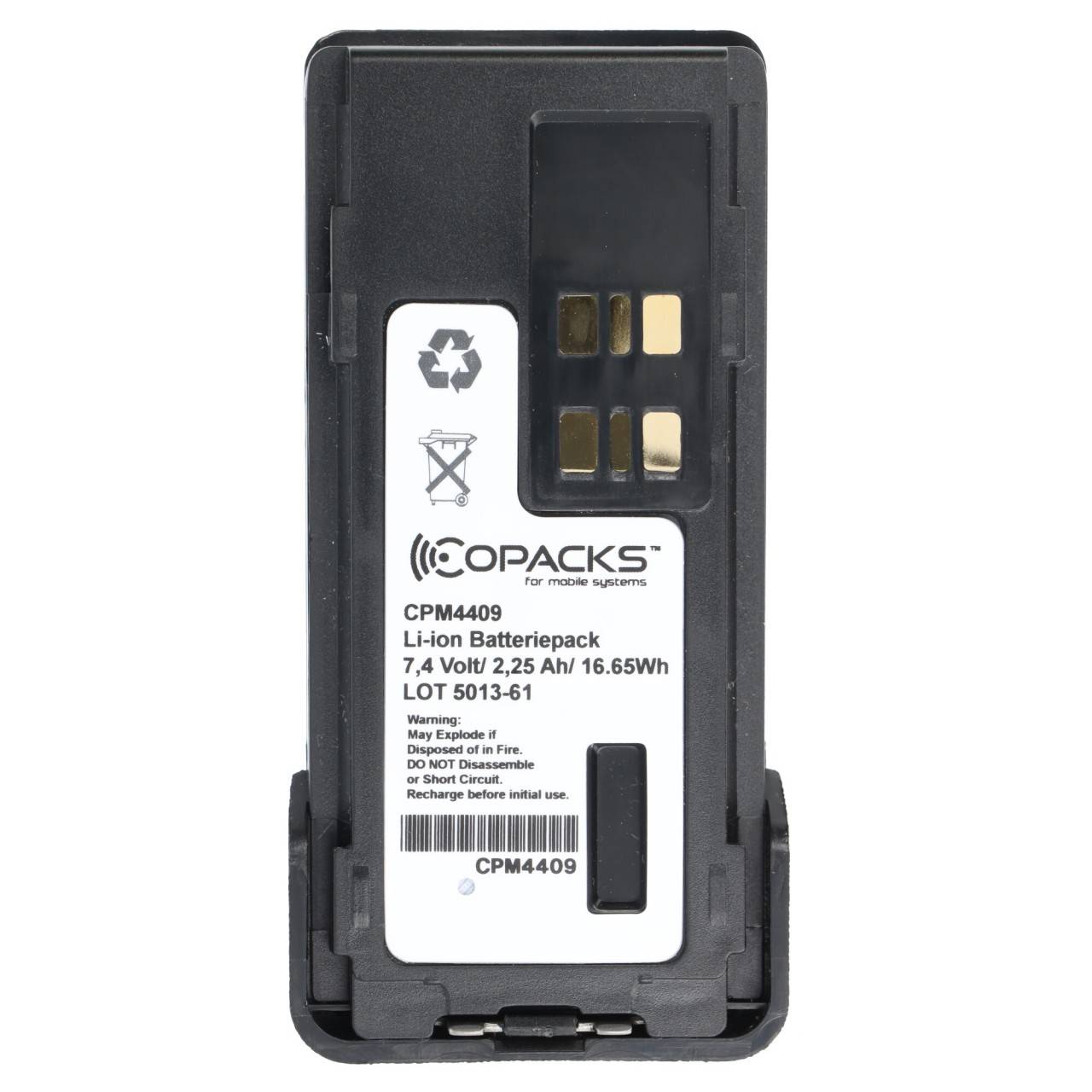 Batterie sans fil LiIon 7.2V 2250mAh pour Motorola DP2400-2