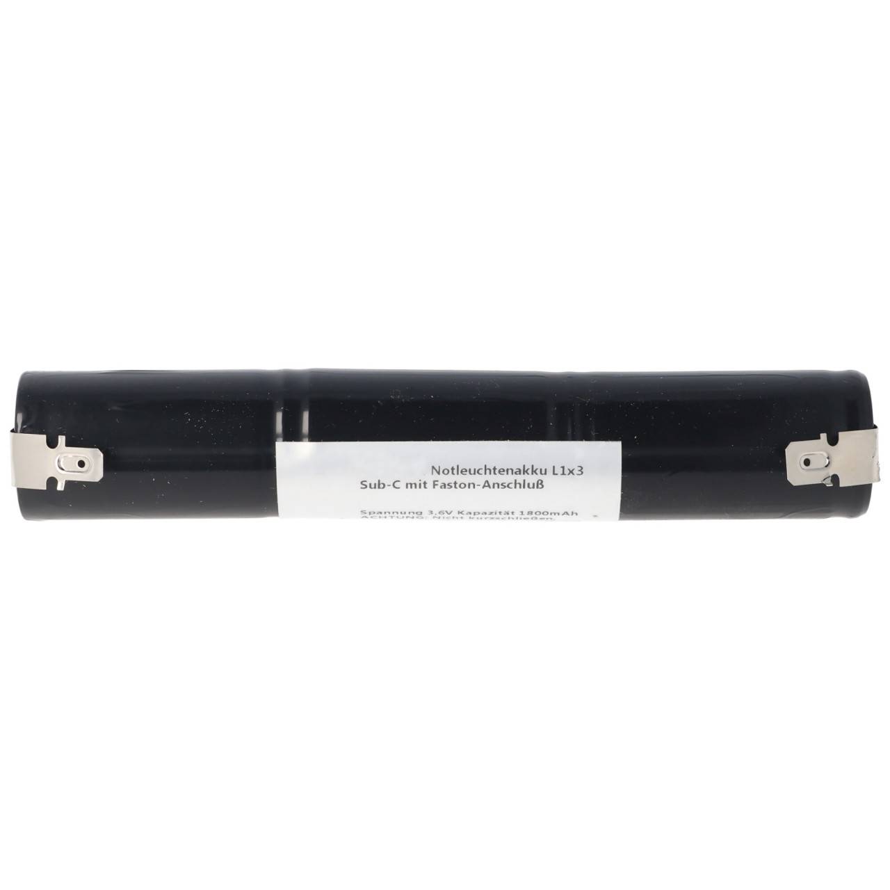 Batterie lumière de secours NiCd 3.6V 1800mAh L1x3 Sub-C avec connecteur Faston adapté à la batterie 3.6V-3