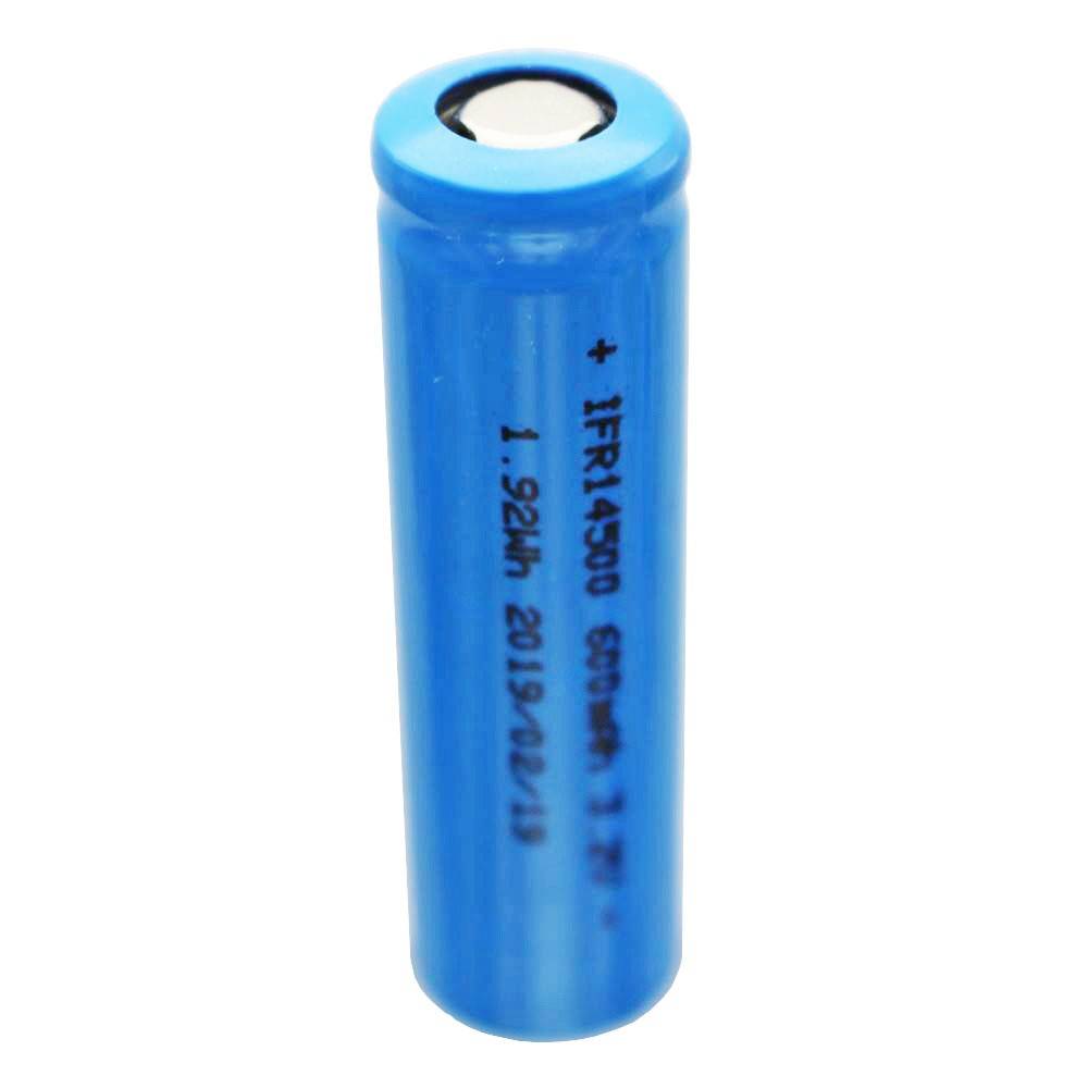 Batterie solaire de 3,2 volts Lithium IFR 14500 AA 600mAh LiFePo4 Batterie à dessus plat sans protection Dimensions...-0