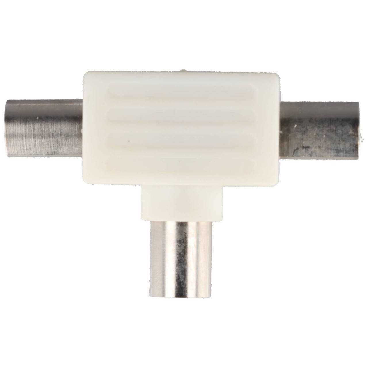 Adaptateur en T coaxial Goobay : fiche coaxiale double > prise coaxiale - fiche adaptateur en plastique-2