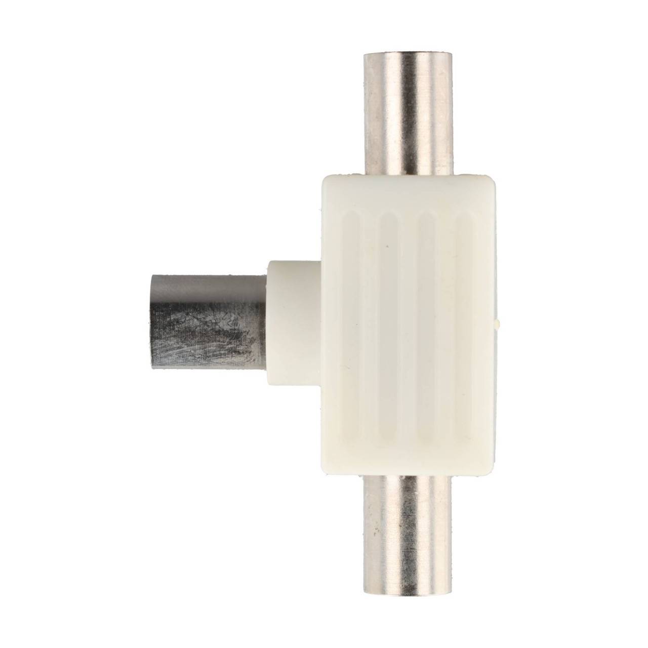 Adaptateur en T coaxial Goobay : fiche coaxiale double > prise coaxiale - fiche adaptateur en plastique-3