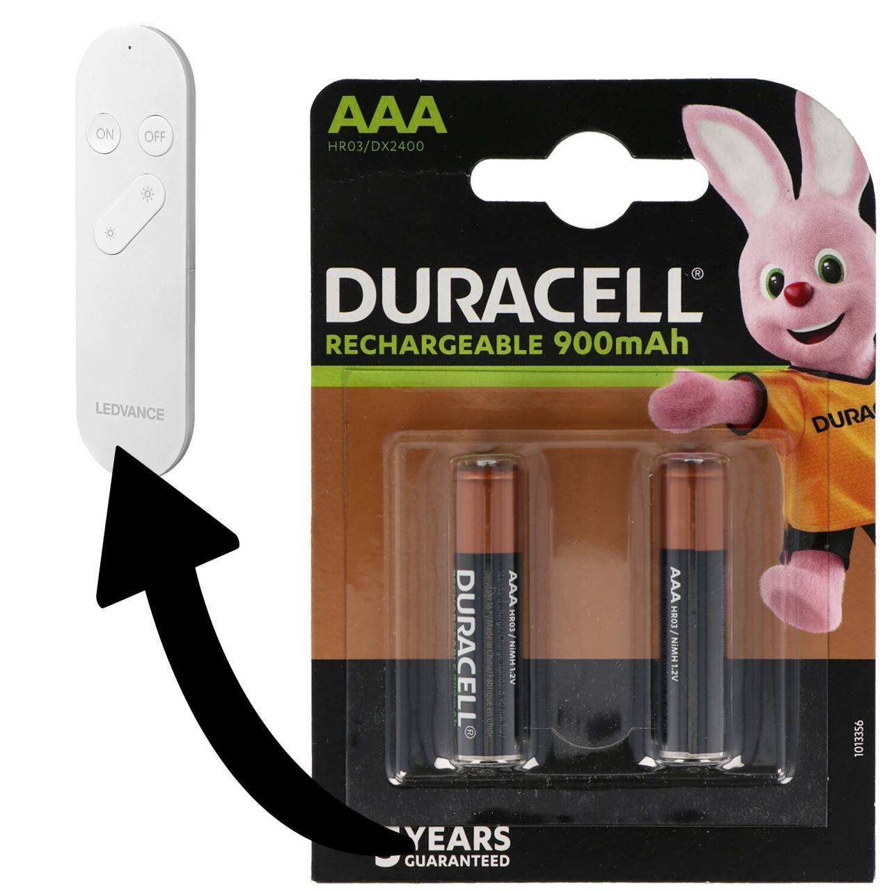 Batterie adaptée pour Ledvance Smart + WiFi Remote 2x Panasonic NiMH battery BK-3HGAE 2700mAh Mignon AA-0