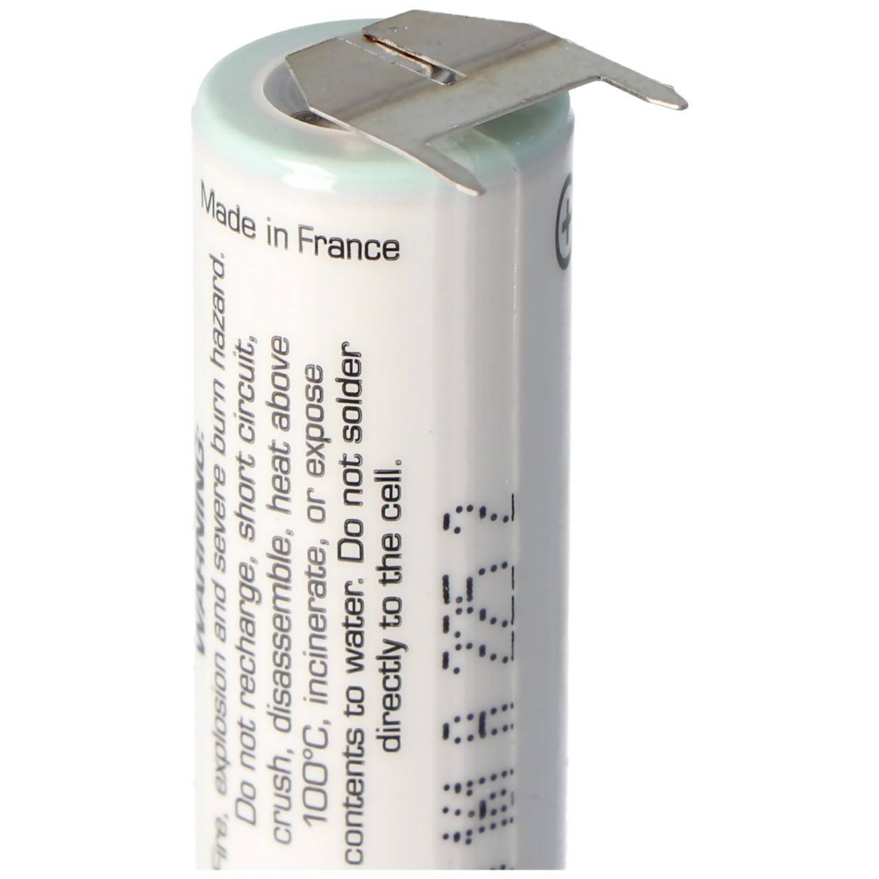 Saft LS14500 AA Pile lithium 3,6 volts avec connexion d'impression, LS14500 LiSOCl2 2600mAh 1er Imprimer - / 2er Print +-1