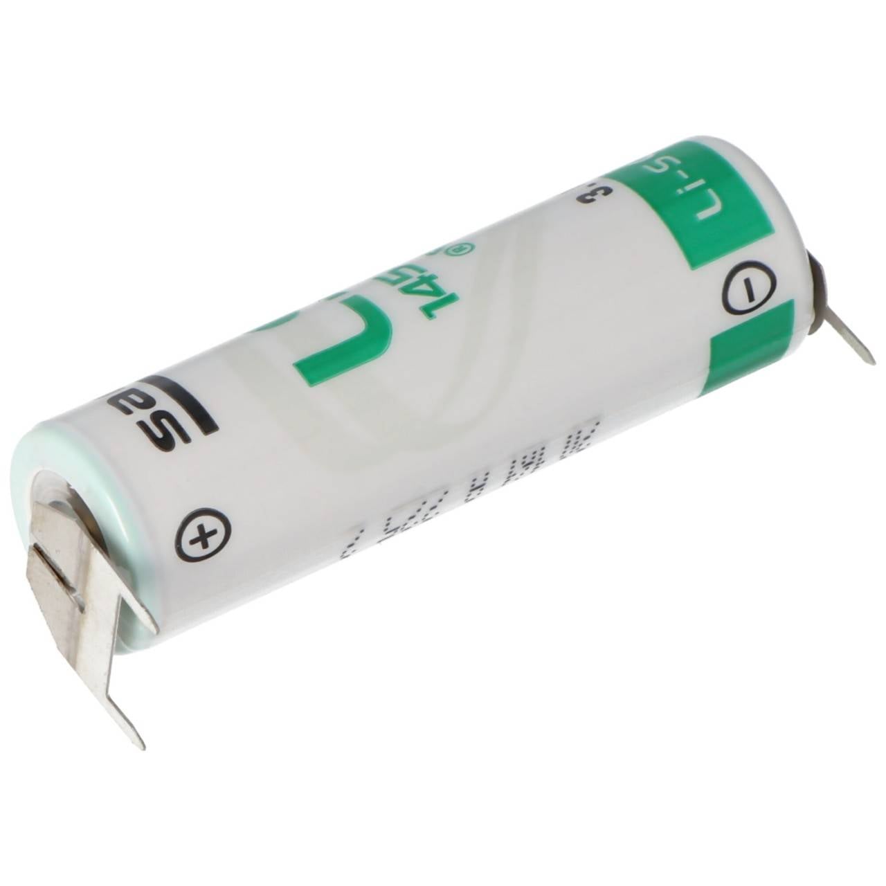 Saft LS14500 AA Pile lithium 3,6 volts avec connexion d'impression, LS14500 LiSOCl2 2600mAh 1er Imprimer - / 2er Print +-3